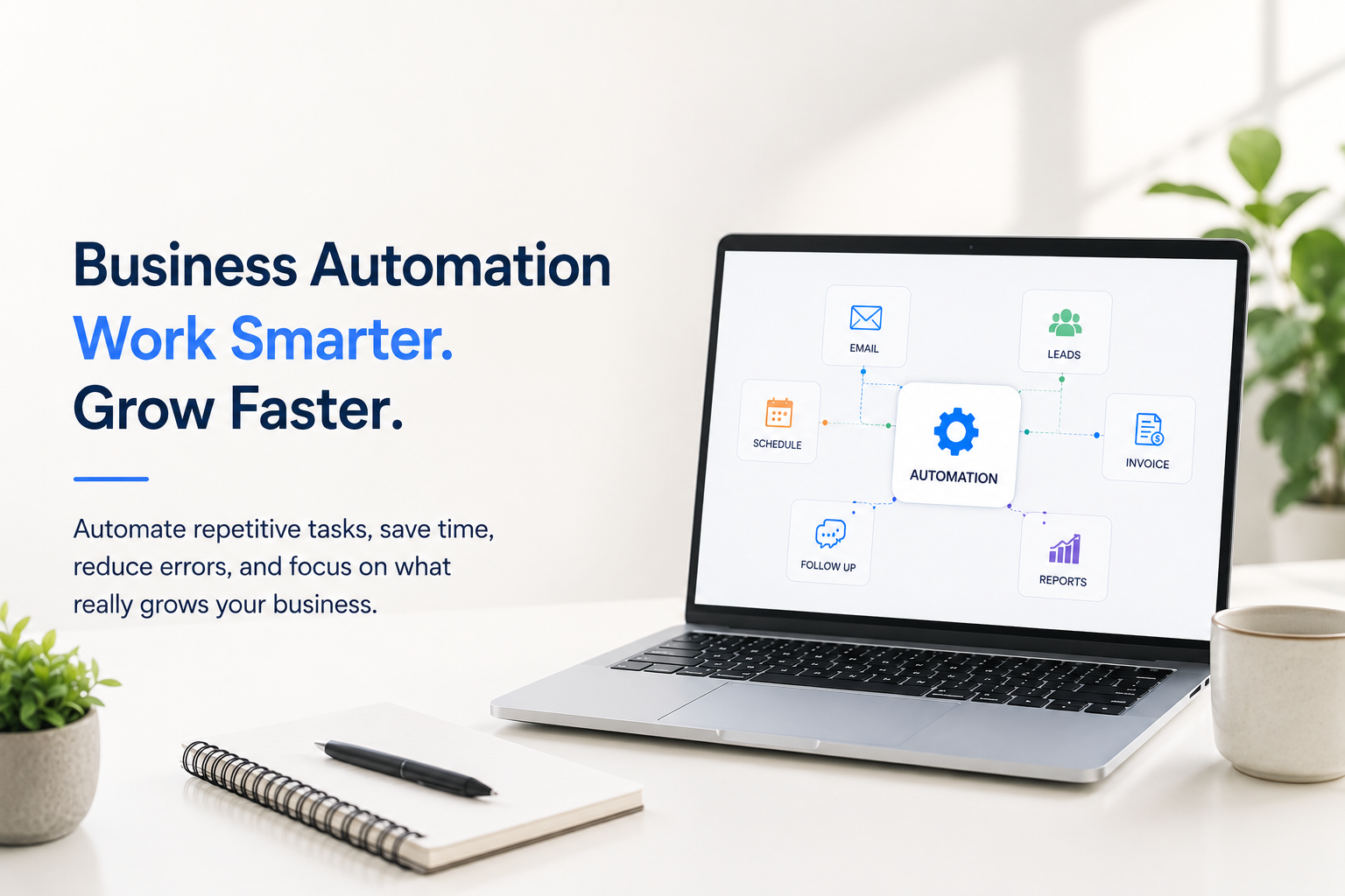 Business automation solutions helping businesses automate repetitive tasks and improve productivity