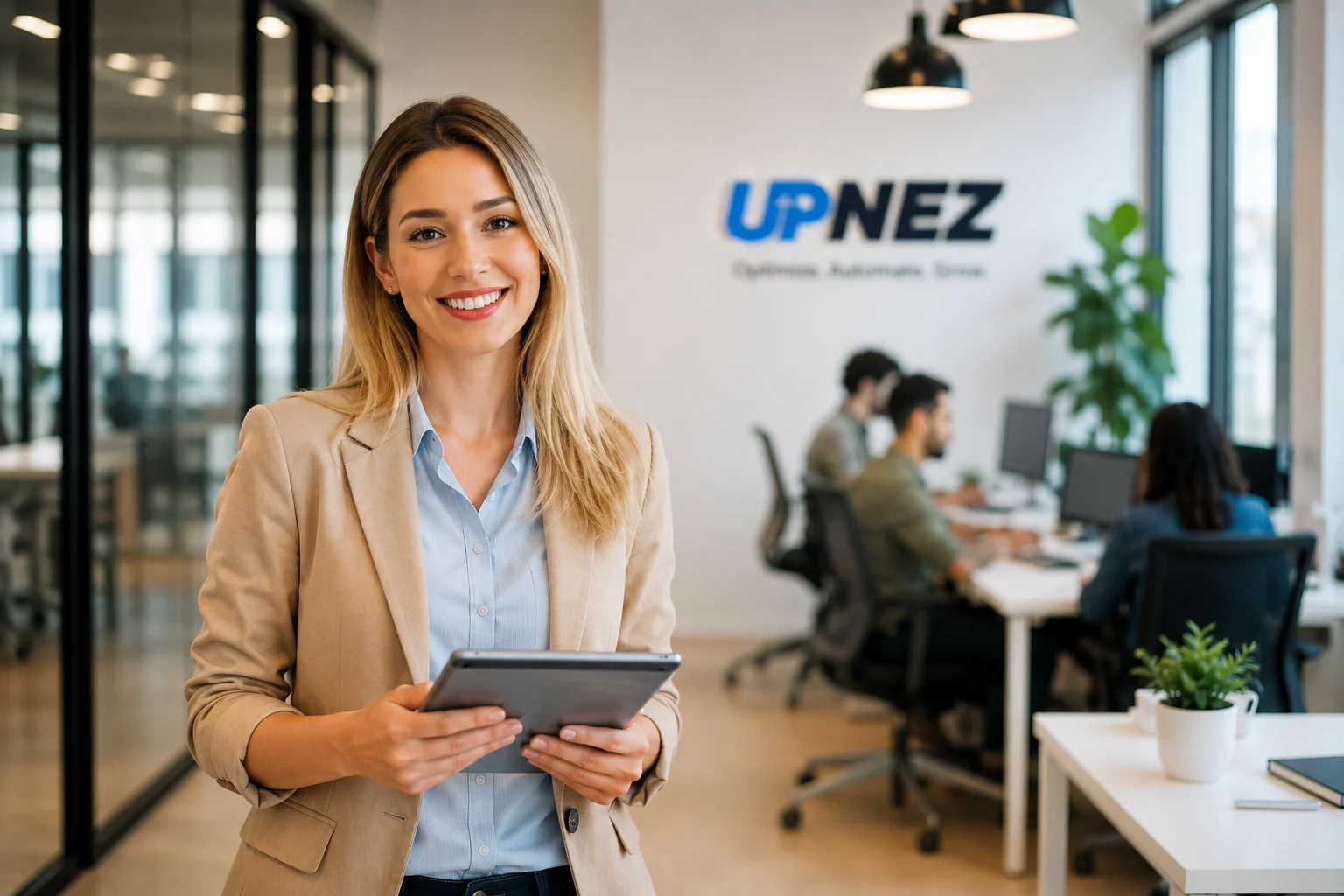 UPNEZ modern office team with professional business consultant