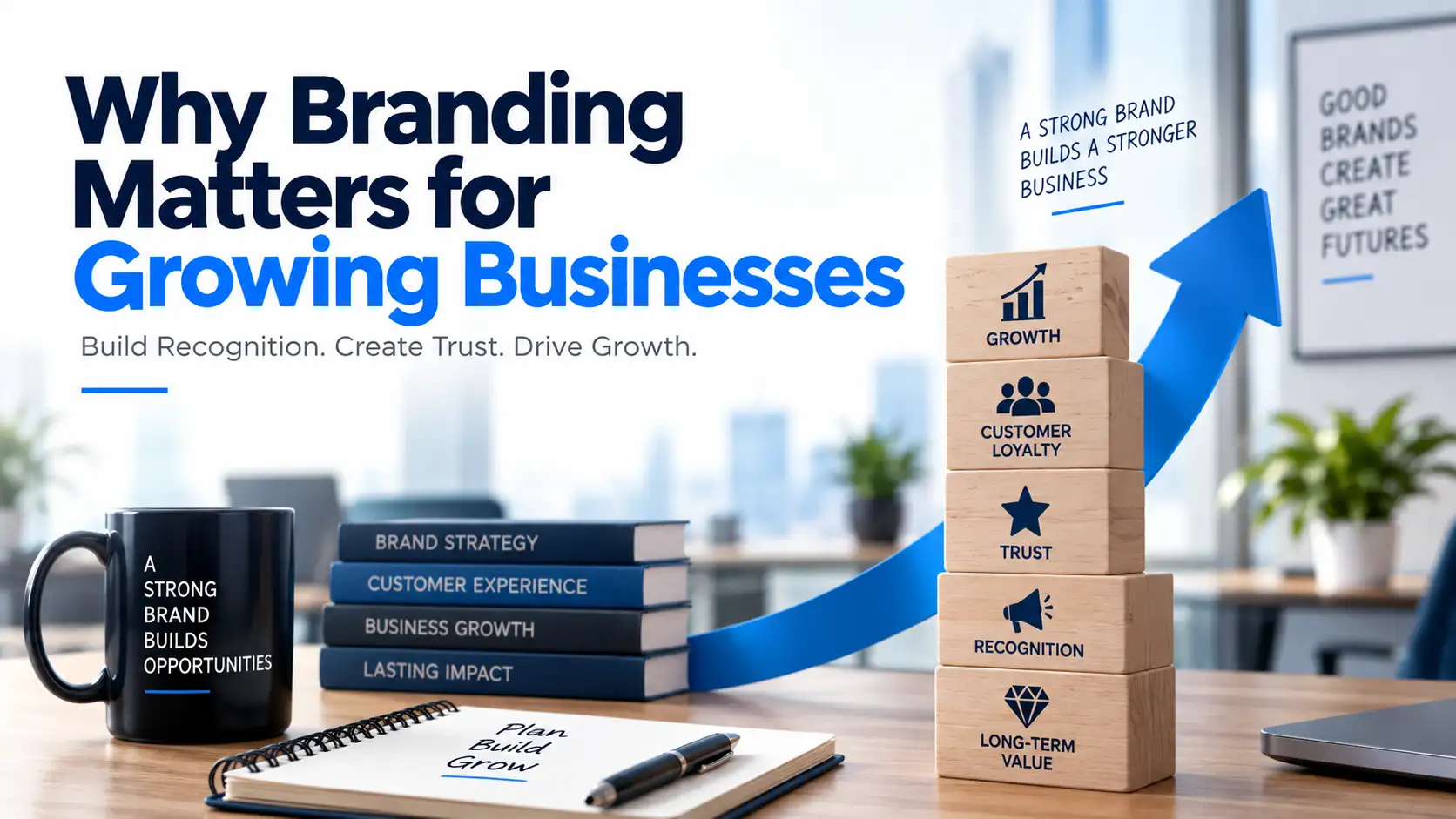 Strong business branding building recognition, customer trust, loyalty, and long-term growth